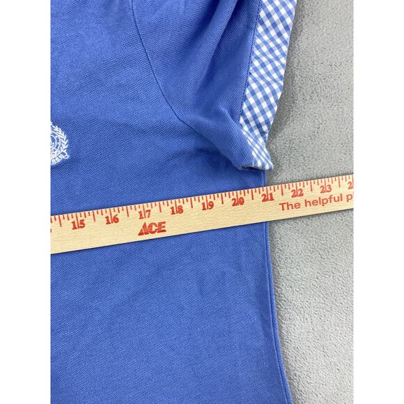 Lauren Ralph Lauren Polo Shirt Women Large Blue Button Golf Golfer Active - Picture 9 of 11